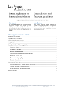 Intern reglement en financiële richtlijnen Internal rules and financial