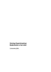 Verslag Expertmeeting Rekenen/Wiskunde vmbo/BVE