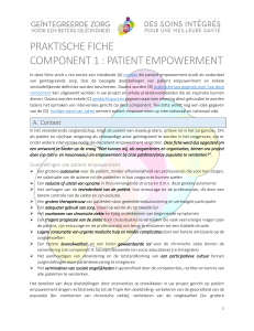 praktische fiche component 1 : patient empowerment