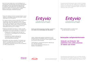 Gebruik van Entyvio® bij patiënten met colitis ulcerosa of ziekte van