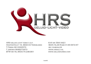 Bekijk prijslijst - HRS – Geluid Licht Video