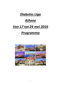 Diabetes Liga Athene Van 17 tot 24 mei 2016 Programma