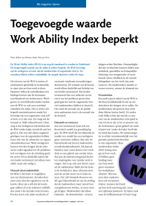 Toegevoegde waarde Work Ability Index beperkt