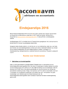 Eindejaarstips 2016 - Accon avm adviseurs en accountants