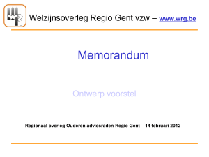 Memorandum - Welzijnsoverleg Regio Gent
