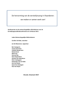 De hervorming van de eerstelijnszorg in Vlaanderen: we maken er