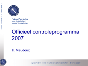 Controleprogramma 2007 - Federaal Agentschap voor de Veiligheid
