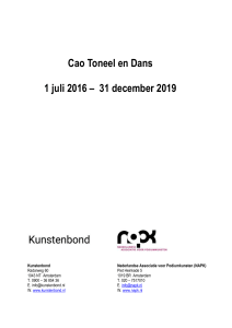 Cao Toneel en Dans 1 juli 2016 – 31 december 2019