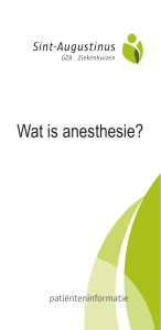 Wat is anesthesie?