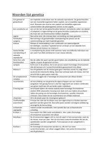 Woorden lijst genetica