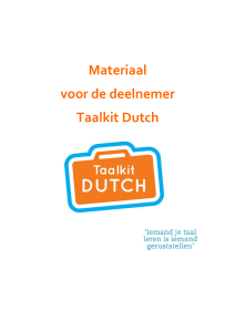 Materiaal voor de deelnemer Taalkit Dutch