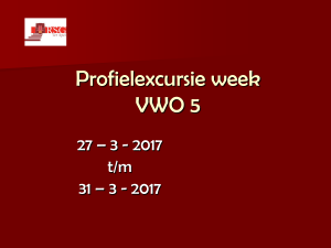 Profielexcursie week VWO 5 2017