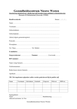 Anamnese formulier orthodontie