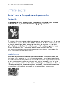 LWL · Joods Leven in Europa buiten de grote steden · Onderwijs