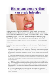 Risico van verspreiding van orale infecties