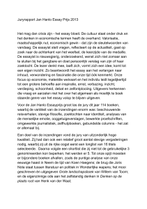 Juryrapport - Jan Hanlo Essayprijs