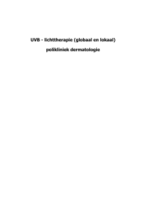 UVB - lichttherapie (globaal en lokaal) polikliniek dermatologie