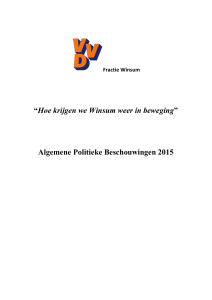 “Hoe krijgen we Winsum weer in beweging” Algemene Politieke