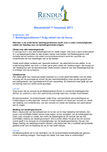 Nieuwsbrief 1e kwartaal 2011 Ondernemer / BV 1