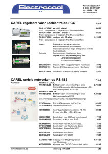 CAREL regelaars voor koelcentrales PCO CAREL seriele