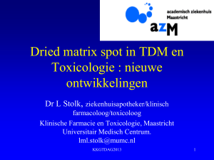 Dried matrix spot in TDM en Toxicologie : nieuwe