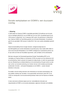 Sociale werkplaatsen en OCMW`s: een duurzaam overleg 1