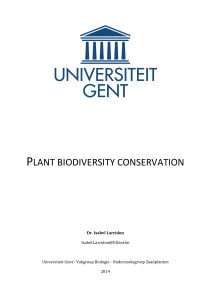 Cursus - Plant biodiversity conservation