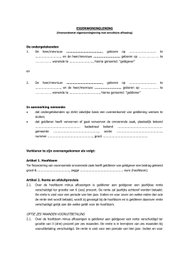 Voorbeeld leningsovereenkomst eigen woning