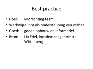 Best practise powerpoint Wittenberg Amsta 2013