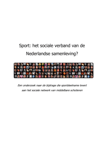 Sport: het sociale verband van de Nederlandse samenleving?