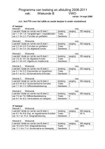 Programma van toetsing en afsluiting