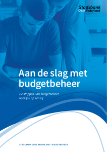 Folder Budgetbeheer - Stadsbank Oost Nederland