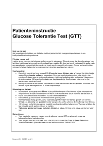 Patiënteninstructie Glucose Tolerantie Test (GTT)