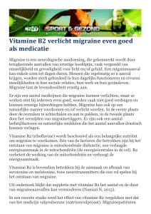 Printversie Vitamine B2 verlicht migraine even goed als medicatie