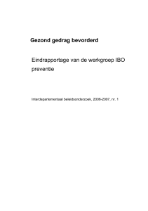 Gezond gedrag bevorderd Eindrapportage van