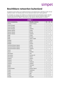 Beschikbare netwerken buitenland