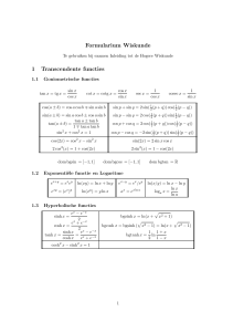 Formularium Wiskunde 1 Transcendente functies
