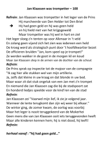Jan Klaassen was trompetter