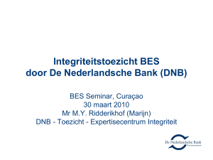 Integriteitstoezicht in de BES door De Nederlandsche Bank (DNB)