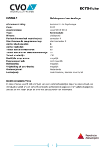ects-fiche module - CVO Provincie Antwerpen