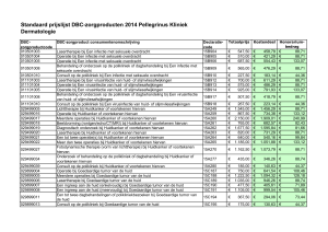 Standaard prijslijst DBC-zorgproducten 2014 Pellegrinus Kliniek