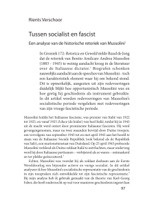 Tussen socialist en fascist - Rijksuniversiteit Groningen