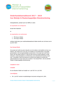 Onderhandelaarsakkoord 2017 – 2019 Cao Welzijn