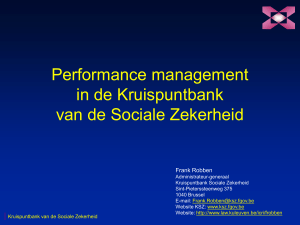 Performance management in de Kruispuntbank van de Sociale