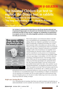The Isolated Chicken Eye test to replace the Draize test in rabbits