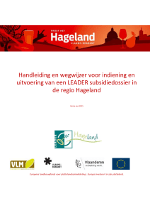 Reglement LEADER subsidies Hageland+