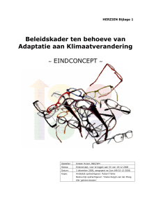 Beleidskader ten behoeve van Adaptatie aan Klimaatverandering