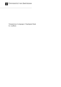 Transparency in Language: A Typological Study S.C. Leufkens