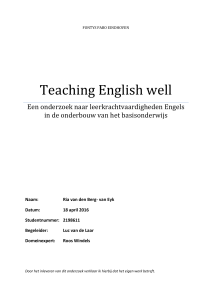 Teaching English well - Steunpunt Opleidingsscholen