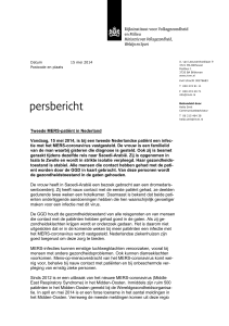 persbericht tweede MERS patient Nederland